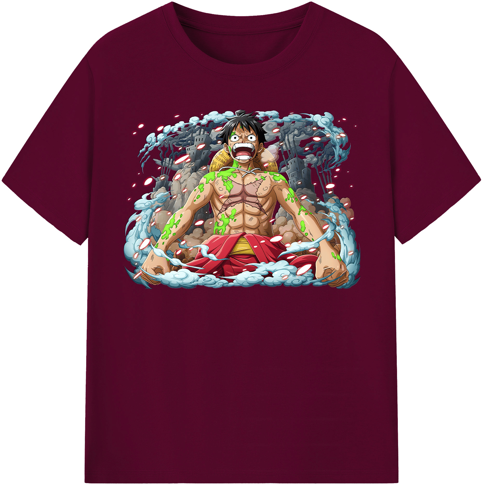 ワンピース モンキー・D・ルフィ ONE PIECE Monkey D. Luffy レディースカジュアルプリントTシャツ（綿100％）
